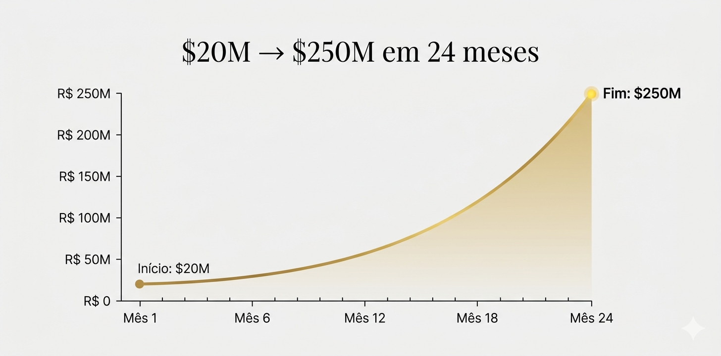 Crescimento Morana: R$20M → R$250M em 24 meses